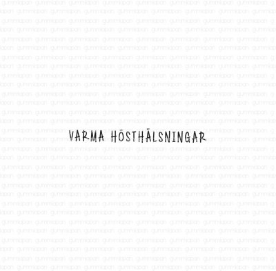 Varma hösthälsningar stämpel från Gummiapan 3x0,3 cm