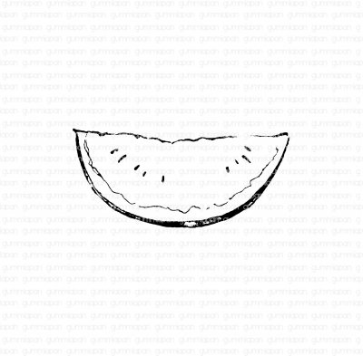 Vattenmelonhalva stämpel från Gummiapan 5x2,3 cm