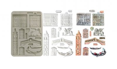 MONUMENTS SILCONE MOULD VENICE CITY OF ART - Gjutform med Venedigtema från Stamperia A5