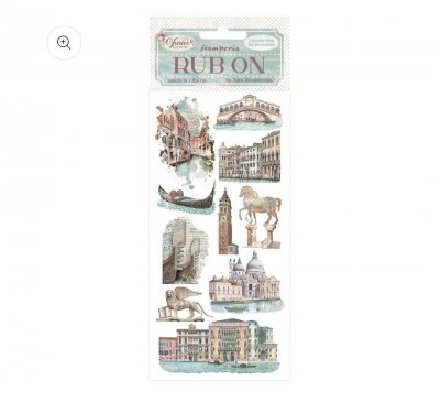 MONUMENTS Venice rub-ons - Gnuggisar med Venedigtema från Stamperia