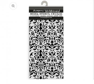 TAPESTRY DAMASK Venice stencil 12x25 cm from Stamperia