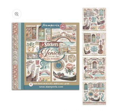 VENICE CITY OF ART STICKERS - Klistermärken med Venedigtema från Stamperia