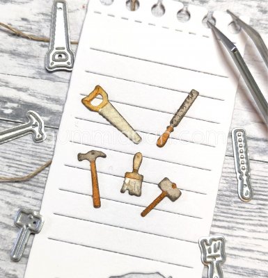 små VERKTYGSTANSMALLAR från Gummiapan ca 2x17 mm, 5,5x10,5 mm, 6x11,5 mm, 17,5x6 mm, 7x14 mm