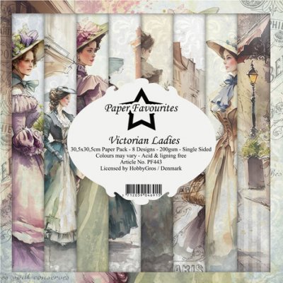 Victorian Ladies 12x12 Inch Paper Pack - Mönsterpapper med viktorianska damer från Paper Favourites 30x30 cm