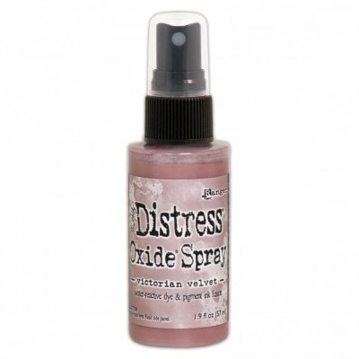 Victorian velvet distress oxide spray - Gammelrosa sprayfärg med oxideringsegenskaper från Tim Holtz/Ranger
