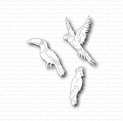 Wild birds die set from Gummiapan ca 13x35 mm, 28,5x38 mm, 27,5x45 mm