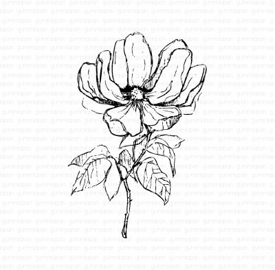 VILDROSBLOMMASTÄMPEL från Gummiapan ca 54x80,5 mm