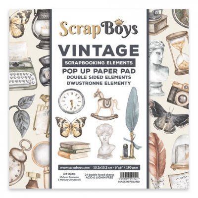 Vintage 6x6 Inch Pop Up Paper Pad from ScrapBoys 15x15 cm