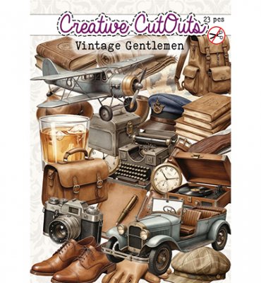 Vintage Gentlemen Die-Cuts Creative CutOuts (23pcs) - Utstansade manliga dekorationer av Creatief Art