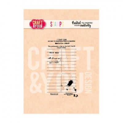 VINTAGE PAPER CLEAR STAMP - Stämpel med ledgerkänsla från Craft & You förp ca A6