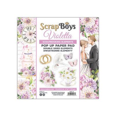 VIOLETTA pop-up paper pad elements 6x6 from ScrapBoys 15x15 cm