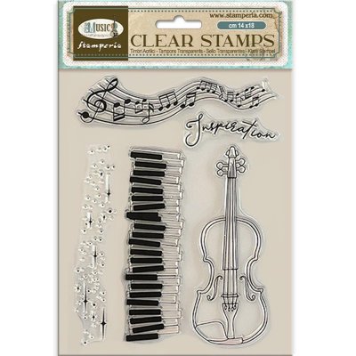VIOLIN MUSIC clear stamp set from Stamperia