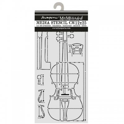 VIOLIN SECTIONS symphony stencil - Fiolschablon från Stamperia 12x25 cm