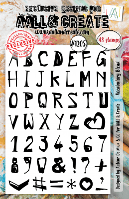 VOCABULARY BLEND ALPHABET clear stamp set - Stämpelset med bokstäver från AALL & Create A5