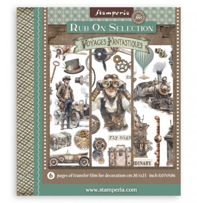 VOYAGES FANTASTIQUE rub-on assortment - Gnuggisar från Stamperia ca 20x23 cm