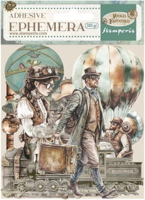 VOYAGES FANTASTIQUES ephemera - Dekorationer från Stamperia