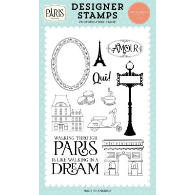 WALKING THROUGH PARIS clear stamp set - Stämpelset från Carta Bella
