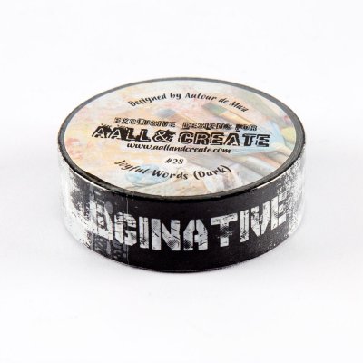 Black joyful words washi tape 28 - Papperstejp från AALL & Create