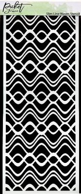 Slimline Waves stencil 4x10 Inch - Schablon med vågor från Picket fence studios 10x20 cm
