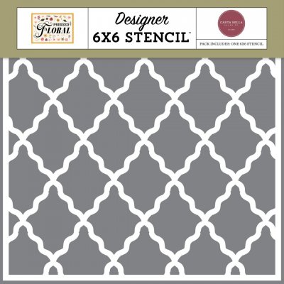 WAVY DIAMONDS stencil 6x6 - Schablon med vågiga diamanter från Carta Bella 15x15 cm