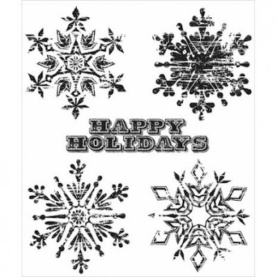 Weathered winter snowflake rubber stamp set - Stämpelset med snöflingor från Tim Holtz Stamper's Anonymous
