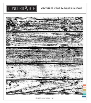 Weathered wood planks background stamp - Stämpel med slitna brädor från Concord & 9th 15x15 cm