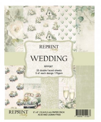 WEDDING COLLECTION paper pad 6x6 from Reprint 15x15 cm