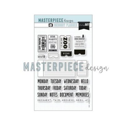 WEEKLY TICKETS planner clear stamp set 6x8 - Stämpelset med biljetter, veckodagar m m från Masterpiece design 15x20 cm
