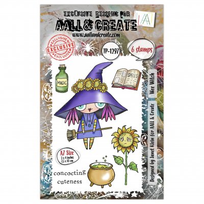 WEE WITCH Halloween clear stamp set - Stämpelset från AALL & Create A7