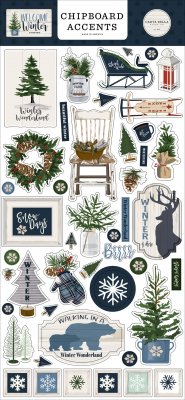 Welcome Winter Chipboard Accents from Carta Bella