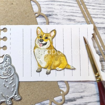 WELSH CORGIhundstansmall från Gummiapan ca 30,5 x 35 mm