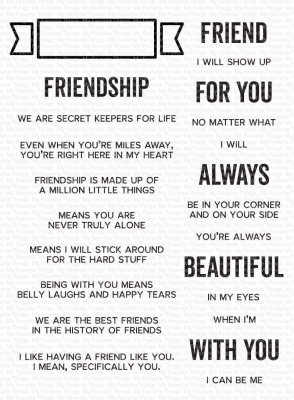 What friendship means clear stamp set from My favorite things 15x20 cm
