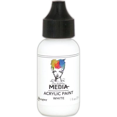 White acrylic paint bottle - Vit akrylfärg från Dina Wakley / Ranger