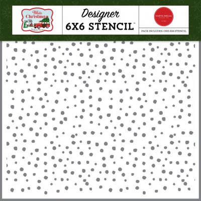 White Christmas Days Stencil snowfall - Prick-/Snöflingeschablon från Carta Bella 15x15 cm