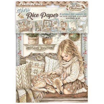 WHITE CHRISTMAS mini rice paper collection - Rispapper från Stamperia A6