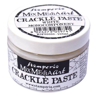 White crackle Paste 150 ml - Vit krackeleringspasta från Stamperia