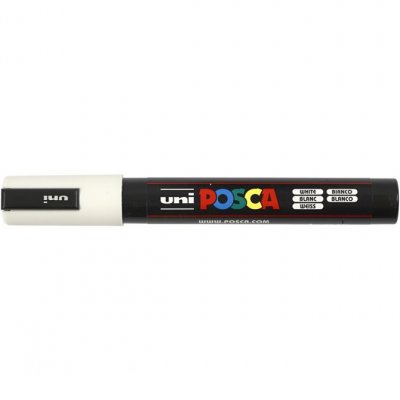 Vhite posca marker PC-5M - Vit tuschpenna med 2,5 mm-spets från Uni