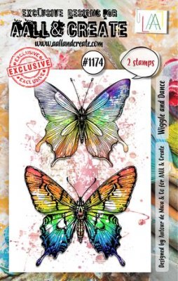 WIGGLE AND DANCE butterfly clear stamp set - Stämpelset med fjärilar från AALL & Create A7