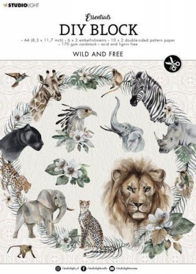 Wild and free animal DIY BLOCK Essentials nr.18 - Utansade dekorationer djur från Studio Light A4