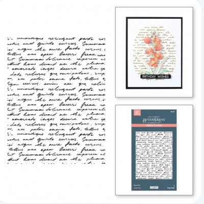 WILDFLOWERS script betterpress - Tryckplatta med text från Spellbinders