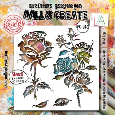 WILD ROSE stencil from AALL & Create 15x15 cm