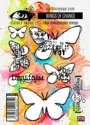 WINGS OF CHANGE butterfly clear stamp set from Visible Image A6
