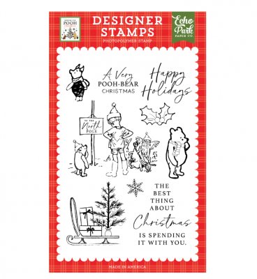 VERY POOH BEAR CHRISTMAS clear stamp set from Echo Park A6