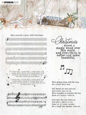 Winter charm music clear stamp set - Stämpelset med julmusiktema från Studio Light 14*14 cm