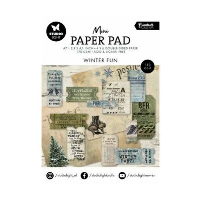 WINTER FUN mini paper pad - Block med pappersdekorationer från Studio Light A7