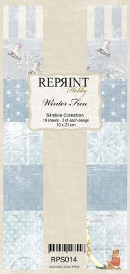 Winter Fun Slimline Paper Pack - Vinterpapper från Reprint 10x21 cm