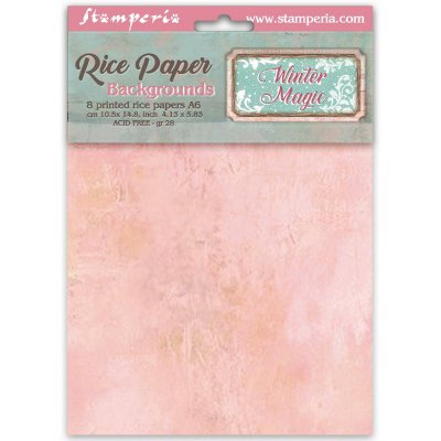 WINTER MAGIC rice paper backgrounds - Rispapper från Stamperia med vintertema A6