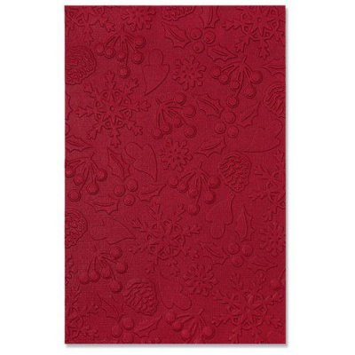 WINTER PATTERN snowflake cone berry multi-level embossing folder - Embossingfolder med vintertema från Jennifer Ogborn Sizzix
