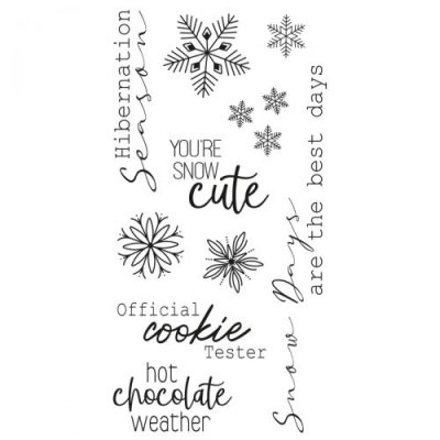 Winter sentiments clear stamp set - Stämpelset med engelska vinteruttryck från Sizzix