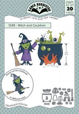 WITCH AND CAULDRON Halloween die set 1249 from Karen Burniston